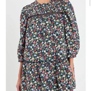 English Factory Floral Dress with Puff Sleeves